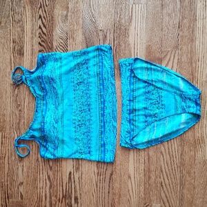 (10&14) Baltex Two Piece Matching Tankini Swimwear Beach Vacation Tropical